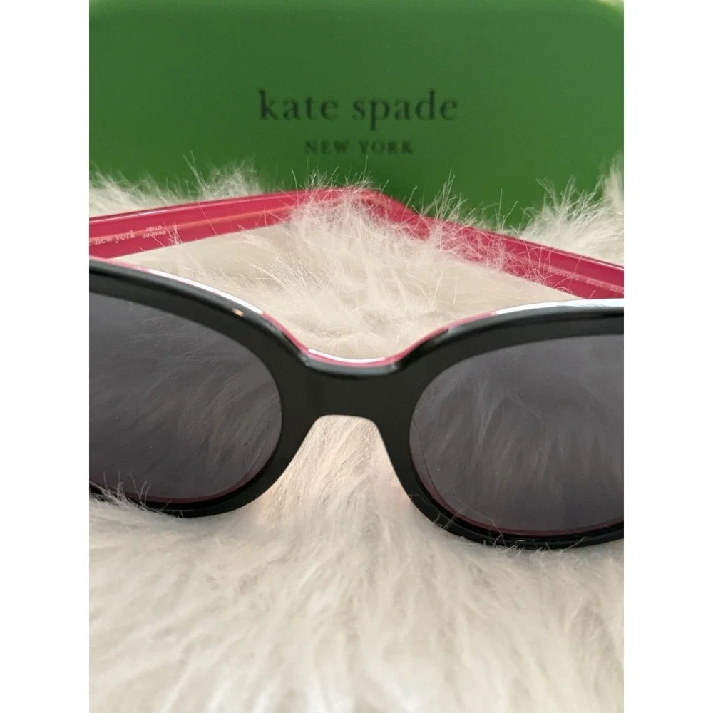 Kate Spade New York Gwenith/S Sunglasses Black Pink Square Frame 807IR 53mm